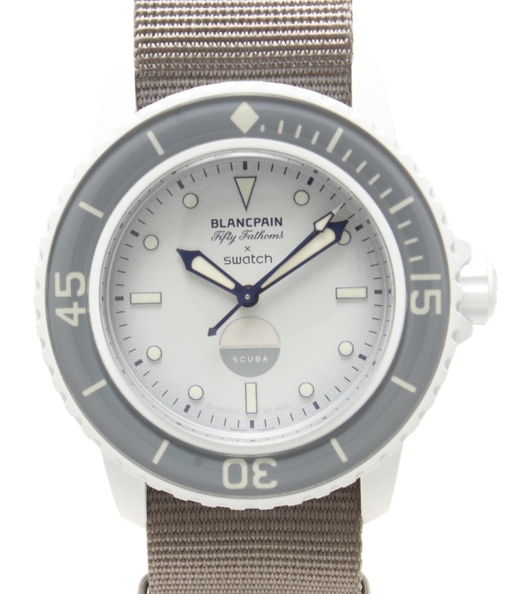 ブランパン スウォッチ 腕時計 Fifty Fathoms Collection Antarctic Ocean 自動巻き SO35N100 レディース Blancpain Swatch