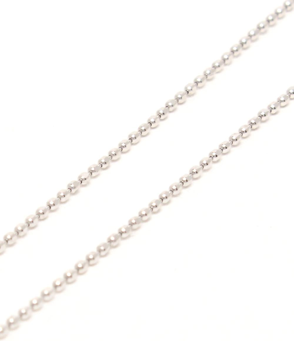 美品 ネックレス K10WG ダイヤ ブラックダイヤ 0.22ct ハートモチーフ フラワーモチーフ レディース