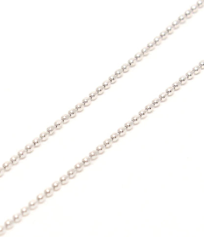 美品 ネックレス K10WG ダイヤ ブラックダイヤ 0.22ct ハートモチーフ フラワーモチーフ レディース