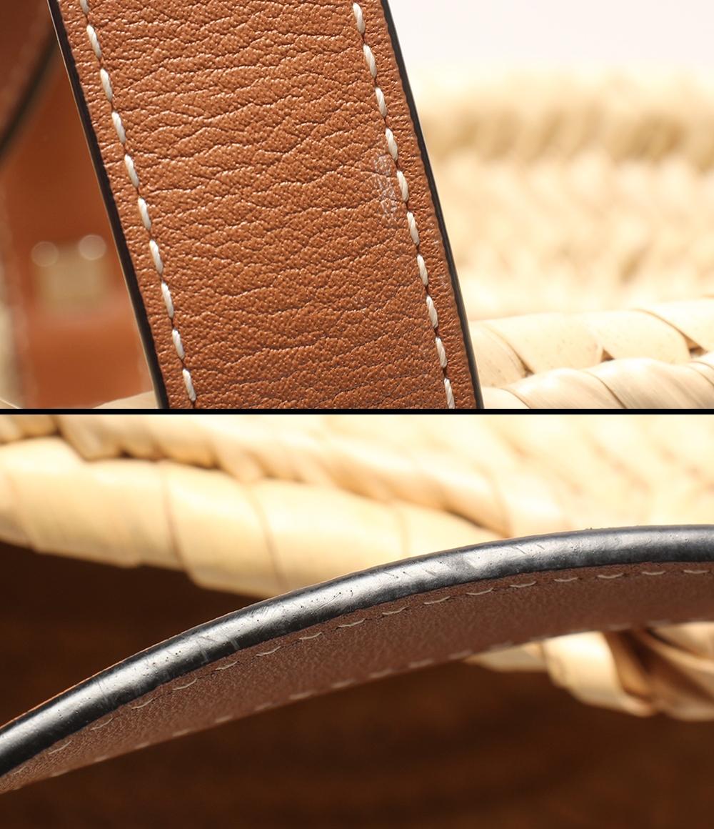 ロエベ かごバッグ ショルダーバッグ 肩掛け バスケットバッグ ヤシの葉&カーフ レディース LOEWE