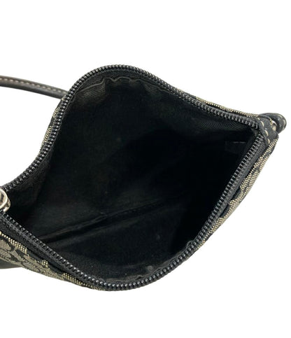 コーチ ポーチ アクセサリーポーチ ストラップ付き キャンバス レザー ミニシグネチャー レディース COACH