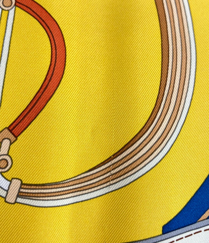 HERMES スカーフ カレ90 シルク100% ステイトリー ホイールズ レディース エルメス