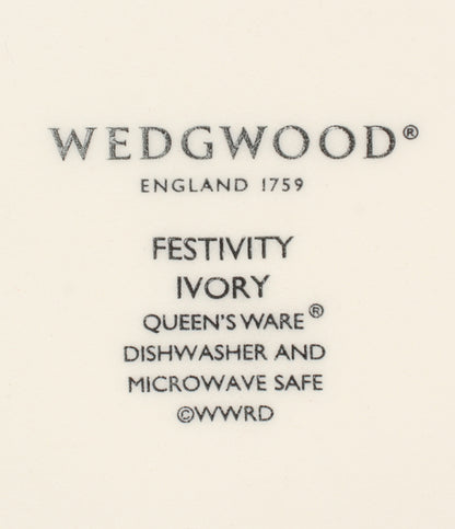美品 WEDGWOOD プレート 大皿 27cm フェスティビティ アイボリー ウエッジウッド