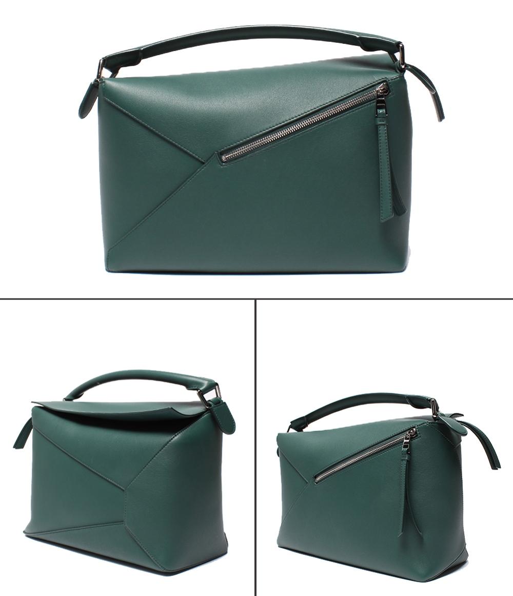 美品 ロエベ ハンドバッグ ショルダーバッグ 肩掛け 斜め掛け クラシックカーフ パズルバッグ ラージ レディース LOEWE