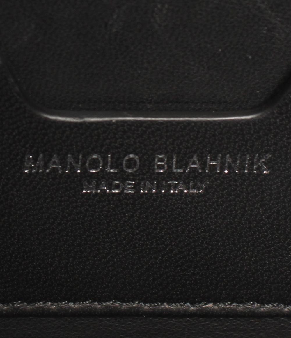 MANOLO BLAHNIK 2way クラッチバッグ チェーンショルダーバッグ 斜め掛け ビジュー ビスコース がま口 レディース マノロブラニク