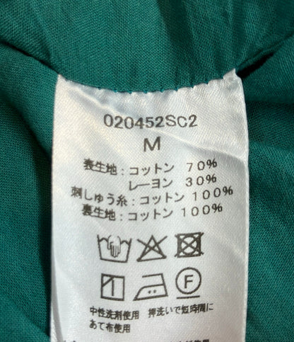 Sara Mallika コットン ジャガード コード エンブロイダリー ドレス フラワー刺繍 長袖ワンピース 020452SC2 レディース SIZE M サラマリカ