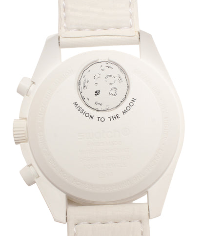 美品 Swatch OMEGA 腕時計 スヌーピー SNOOPY BIOCERAMIC MOONSWATCH MISSION TO THE MOONPHASE クオーツ ホワイト SO33W700 レディース メンズ