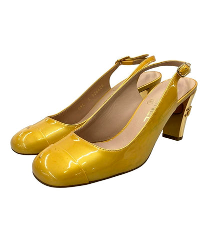 CHANEL バックストラップエナメルパンプス レディース SIZE 37 24.5(cm 