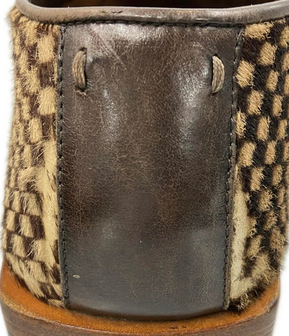 ルイ・ヴィトン スリッポン ローファー スクエアトゥ ダミエ ハラコ BA0052 メンズ SIZE 6 1/2 (S) LOUIS VUITTON