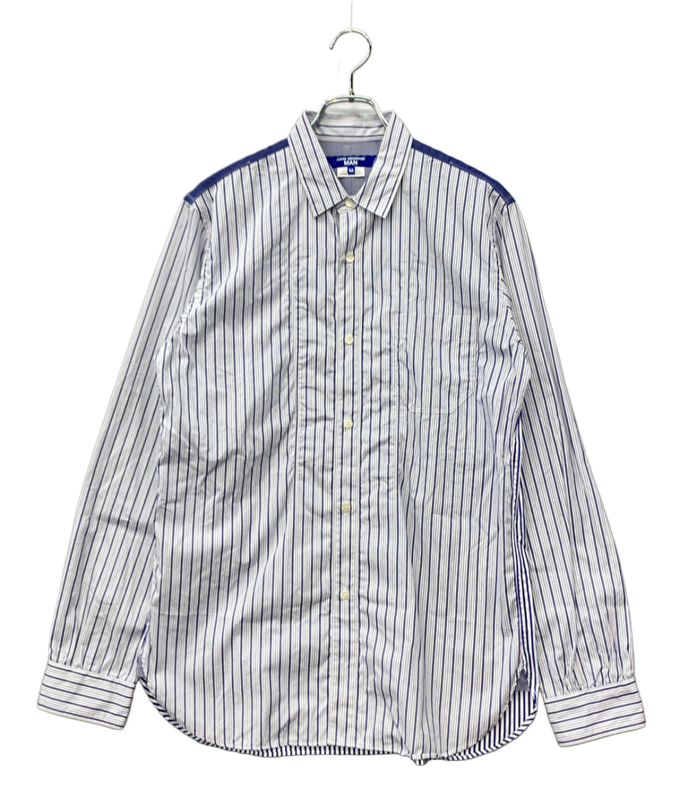 JUNYA WATANABE MAN 長袖シャツ 異素材切替 ストライプ柄 WP-B015 メンズ SIZE M ジュンヤワタナベマン