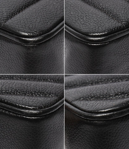 CHANEL チェーンショルダーバッグ シェブロン Vステッチ ゴールド金具 シングルフラップ ダブルチェーン 2番台 レディース シャネル