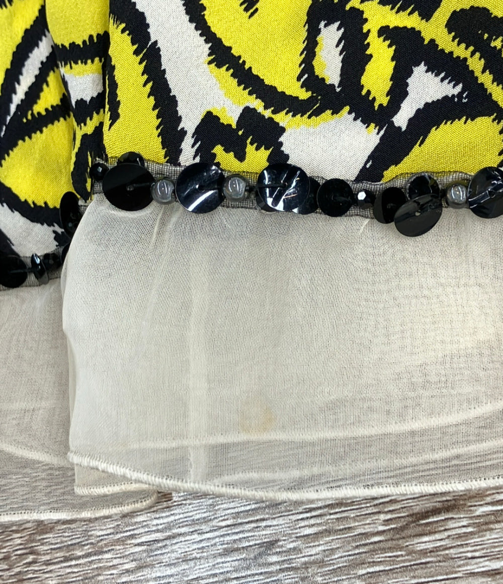 LOUIS VUITTON フラワープリントロングスカート シルク100% レディース SIZE 38 (M) ルイ・ヴィトン