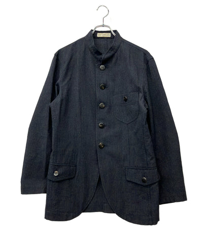 ISSEY MIYAKE MEN スタンドカラージャケット フロントボタン ネイビー ウール ME81-FD525 メンズ SIZE S イッセイミヤケ メン