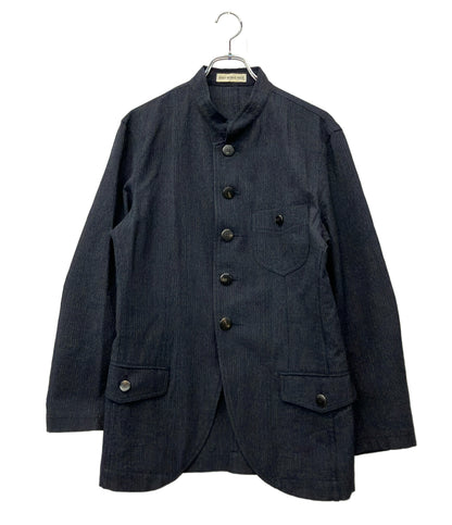 ISSEY MIYAKE MEN スタンドカラージャケット フロントボタン ネイビー ウール ME81-FD525 メンズ SIZE S イッセイミヤケ メン