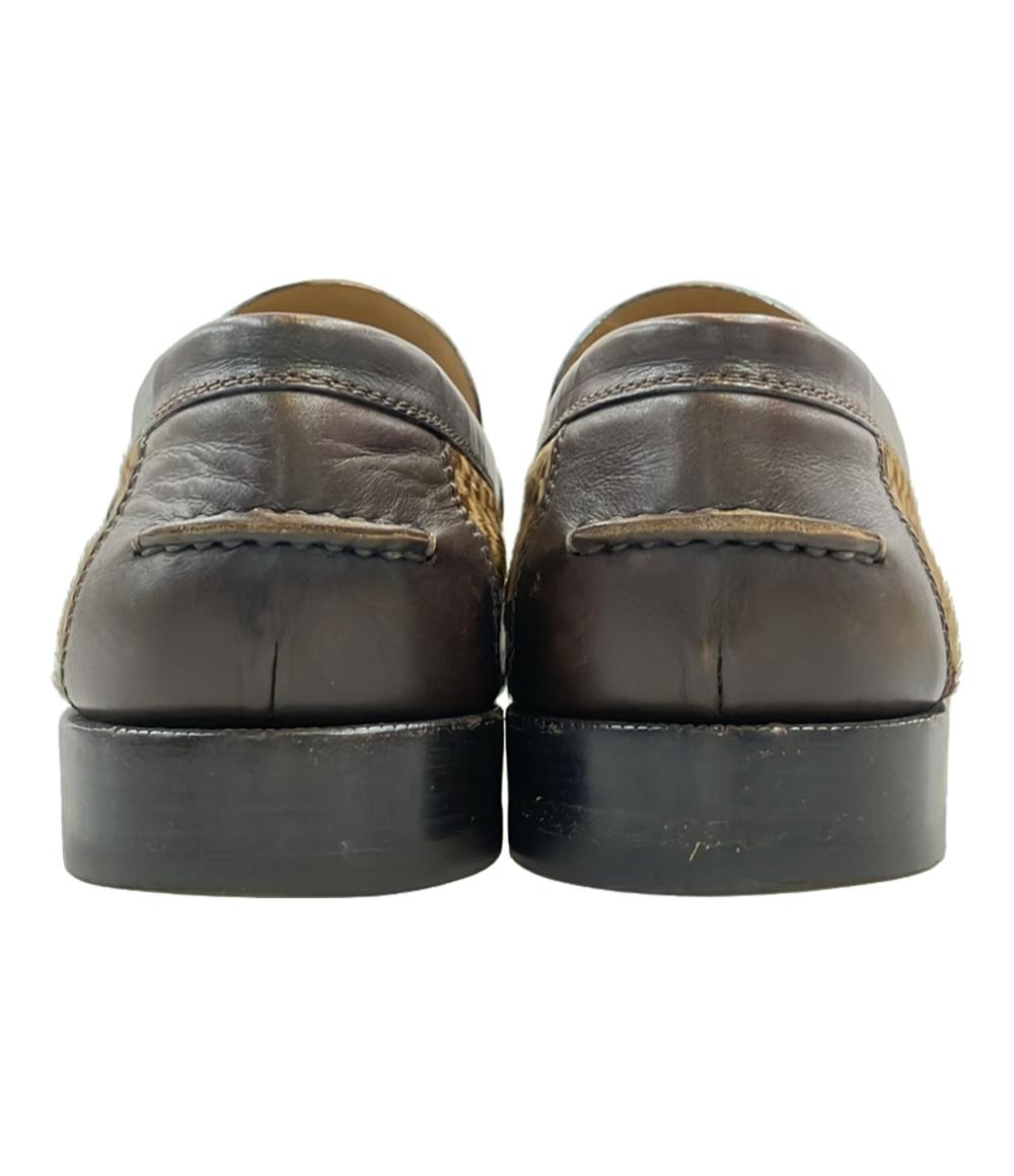ルイ・ヴィトン ハラコ ローファー ダミエ柄 メンズ SIZE 6 1/2 (S) LOUIS VUITTON