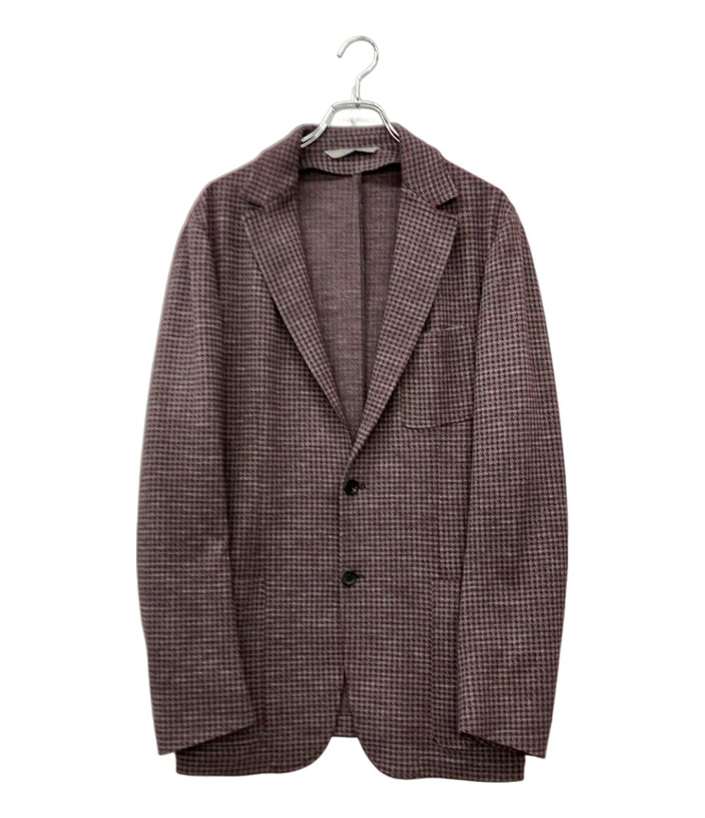 CANALI テーラードジャケット アイコンジャージ CANA 千鳥格子 あずき グレー メンズ SIZE 52 (XL) カナーリ