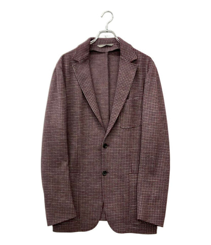 CANALI テーラードジャケット アイコンジャージ CANA 千鳥格子 あずき グレー メンズ SIZE 52 (XL) カナーリ