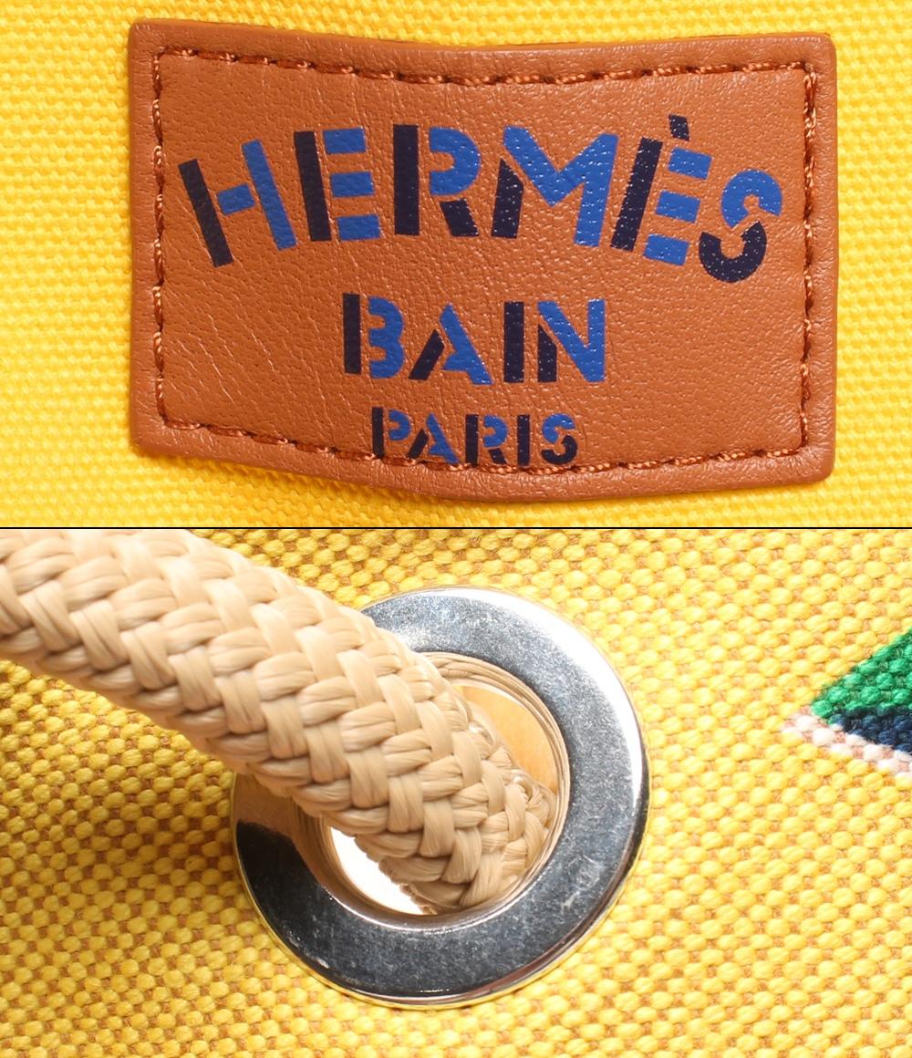 エルメス ビーチバッグ プリントキャンバス トートバッグ アプレ ラ ヴァーグ クエンティン モンジュ ユニセックス HERMES