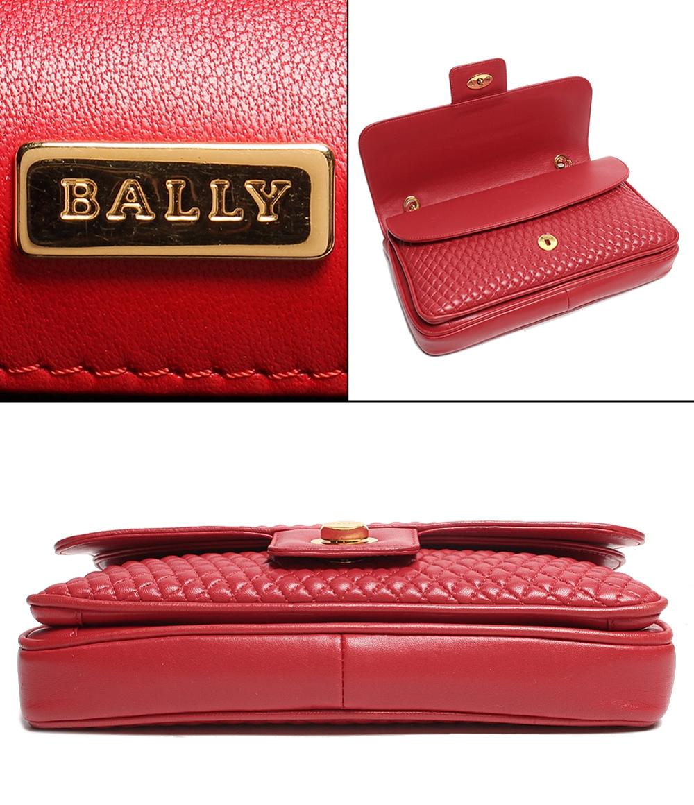 バリー チェーン レザー ショルダーバッグ キルティング ダブルフラップ ゴールド金具 レディース BALLY