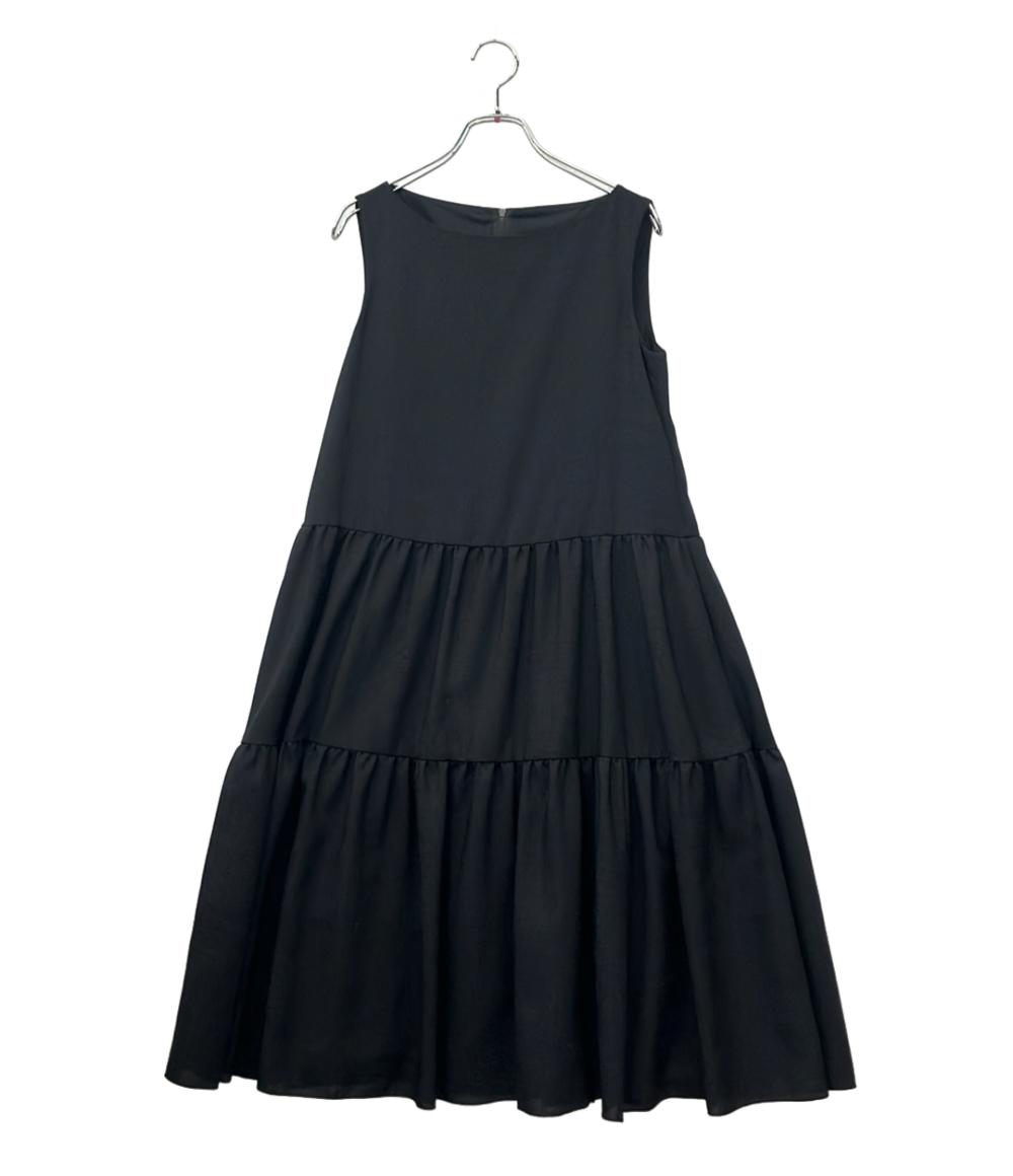 美品 FOXEY NEW YORK ノースリーブワンピース タグ付き 21SS スカート部分2段ティアード Nantucket Dress 42032-NA00F607SI レディース SIZE 38 (S)