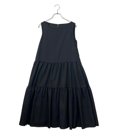 美品 FOXEY NEW YORK ノースリーブワンピース タグ付き 21SS スカート部分2段ティアード Nantucket Dress 42032-NA00F607SI レディース SIZE 38 (S)