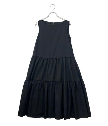 美品 FOXEY NEW YORK ノースリーブワンピース タグ付き 21SS スカート部分2段ティアード Nantucket Dress 42032-NA00F607SI レディース SIZE 38 (S)