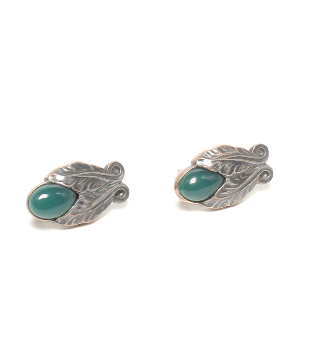 Georg Jensen ネックレス イヤリング SV925 2008 ヘリテージコレクション グリーンアゲート イヤーペンダント 2点セット レディース
