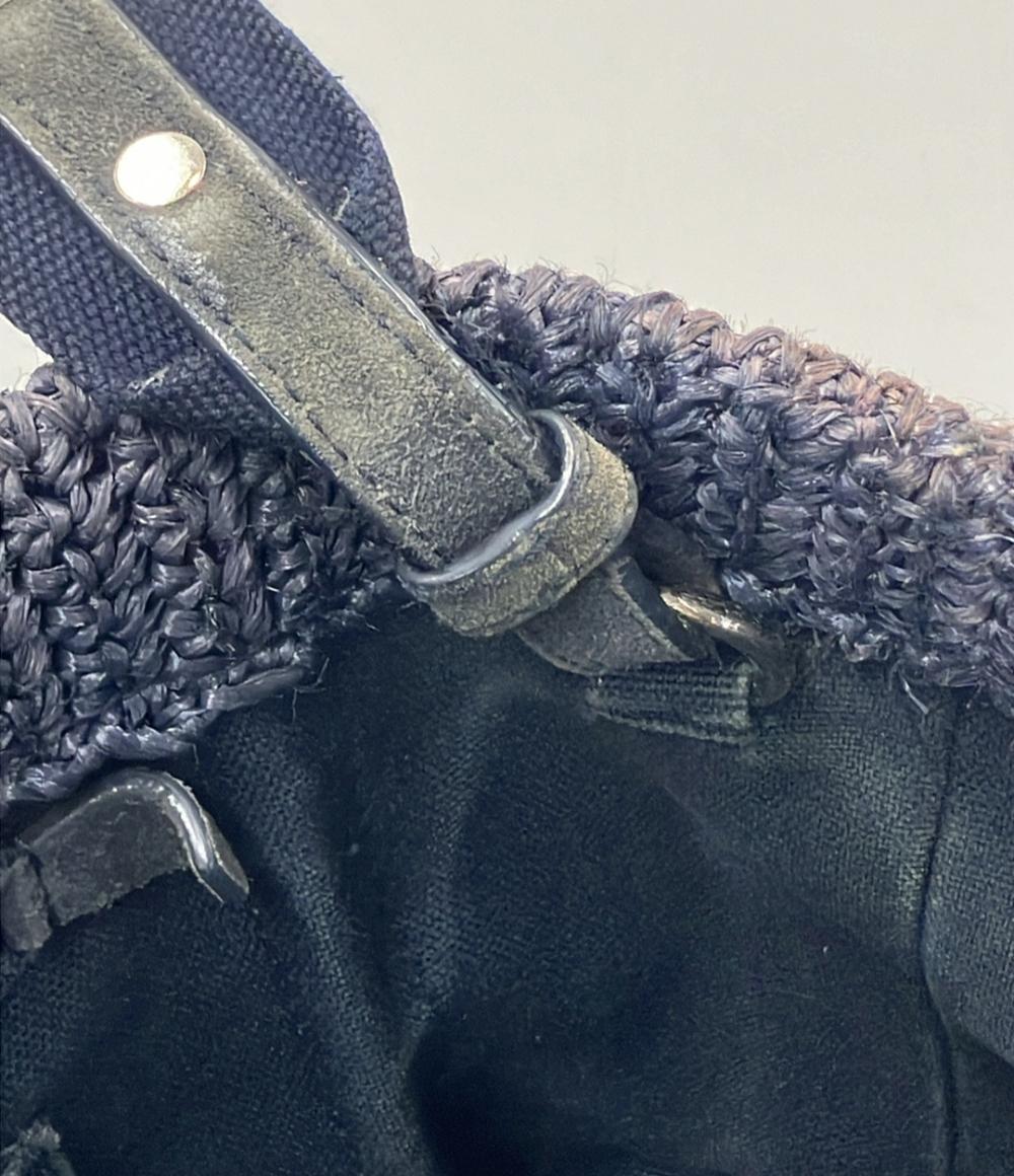 PRADA 2WAY ハンドバッグ ショルダーバッグ トートバッグ 斜め掛け ラフィア ポンポン 1BG889 レディース プラダ