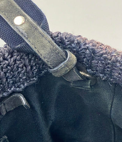 PRADA 2WAY ハンドバッグ ショルダーバッグ トートバッグ 斜め掛け ラフィア ポンポン 1BG889 レディース プラダ