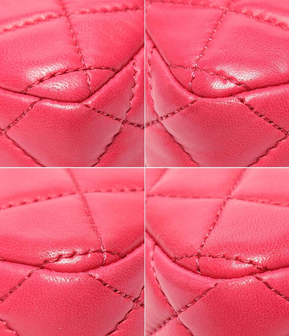 CHANEL チェーンショルダーバッグ バレンタイン限定 ダブルチェーン ゴールド金具 ココマーク チャーム付き マトラッセ25 レディース シャネル