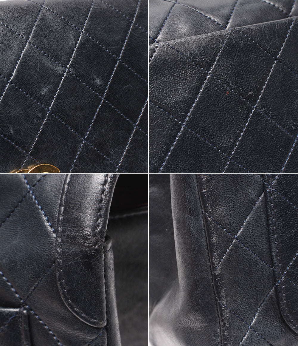 CHANEL チェーンショルダーバッグ 肩掛け 斜め掛け ゴールド金具 マトラッセ シングルチェーン シングルフラップ ラムスキン レディース シャネル