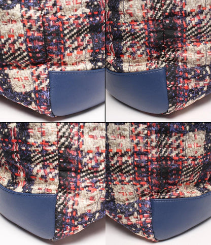 シャネル トートバッグ シルバー金具 ツイードプリント レディース CHANEL