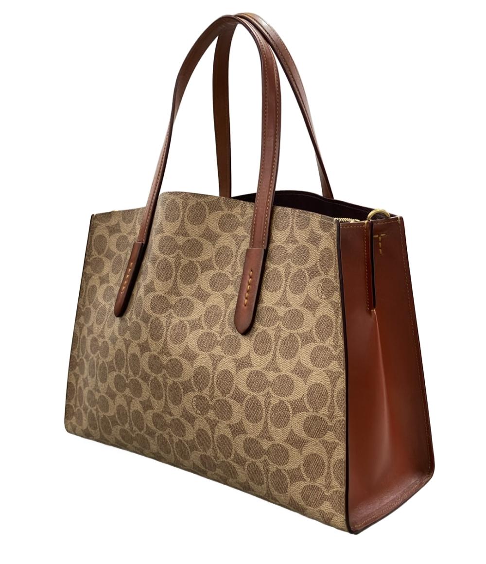 美品 COACH 2WAY ハンドバッグ ショルダーバッグ 斜め掛け チャーリー キャリーオール シグネチャー 31210 レディース コーチ