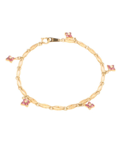 美品 ブレスレット K18 ルビー フラワーモチーフ レディース