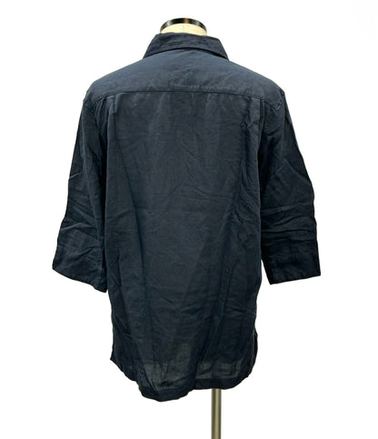 LANVIN en Bleu 半袖シャツ スキッパー リネン コットン 7分袖 LB-6A メンズ SIZE 48 (L) ランバンオンブルー