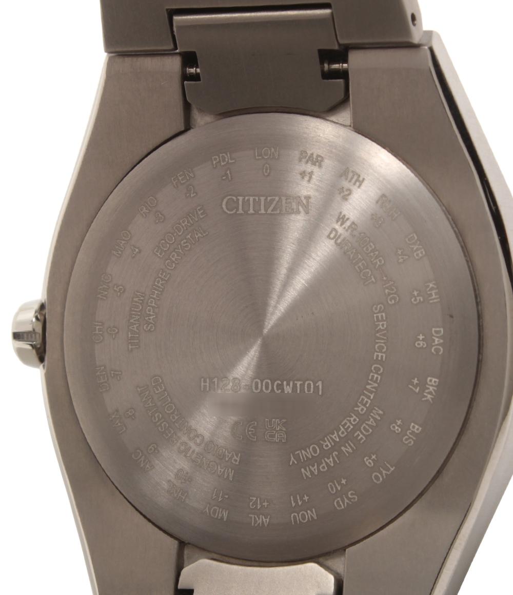 美品 CITIZEN 腕時計 アテッサ ATTESA ソーラー ブラック H128-00CWT01 メンズ シチズン