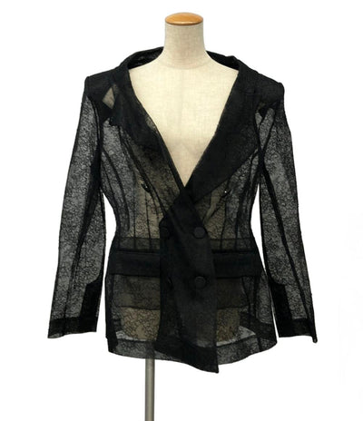 NINA RICCI テーラードジャケット レース ダブルブレスト 透け感 フロントボタン留め レディース SIZE 46 (L) ニナリッチ