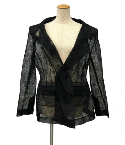 NINA RICCI テーラードジャケット レース ダブルブレスト 透け感 フロントボタン留め レディース SIZE 46 (L) ニナリッチ