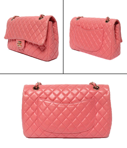 CHANEL チェーンショルダーバッグ バレンタインシリーズ ラムスキン シングルフラップ ダブルチェーン 肩掛け マトラッセ レディース シャネル