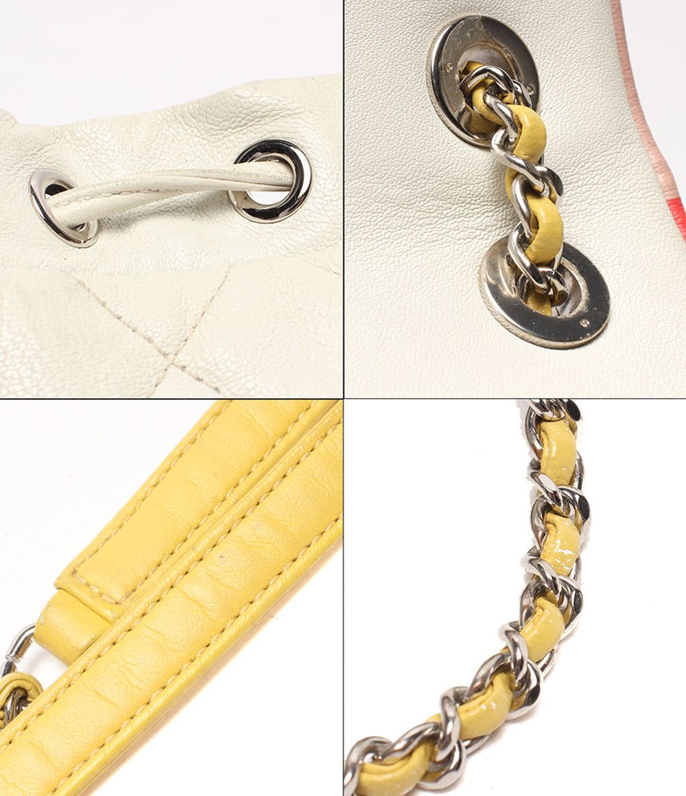 CHANEL リュック バックパック シルバー金具 マトラッセ シングルフラップ 23番台 ラムスキン レディース シャネル