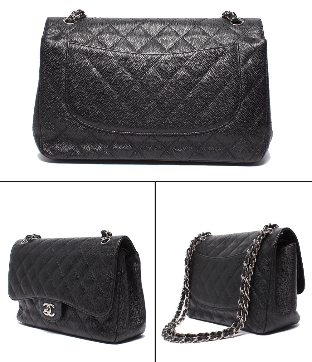 シャネル チェーンショルダーバッグ ダブルチェーン ダブルフラップ シルバー金具 キャビアスキン 16番台 デカマトラッセ30 レディース CHANEL CHANEL - シャネル チェーンショルダーバッグ ダブルチェーン ダブル
