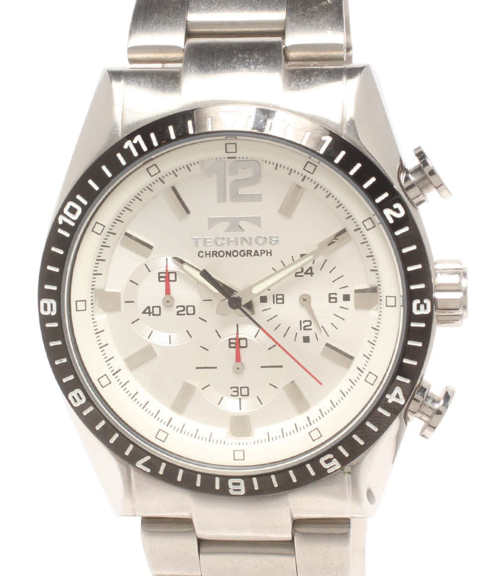TECHNOS 腕時計 クオーツ シルバー T-1019 メンズ テクノス