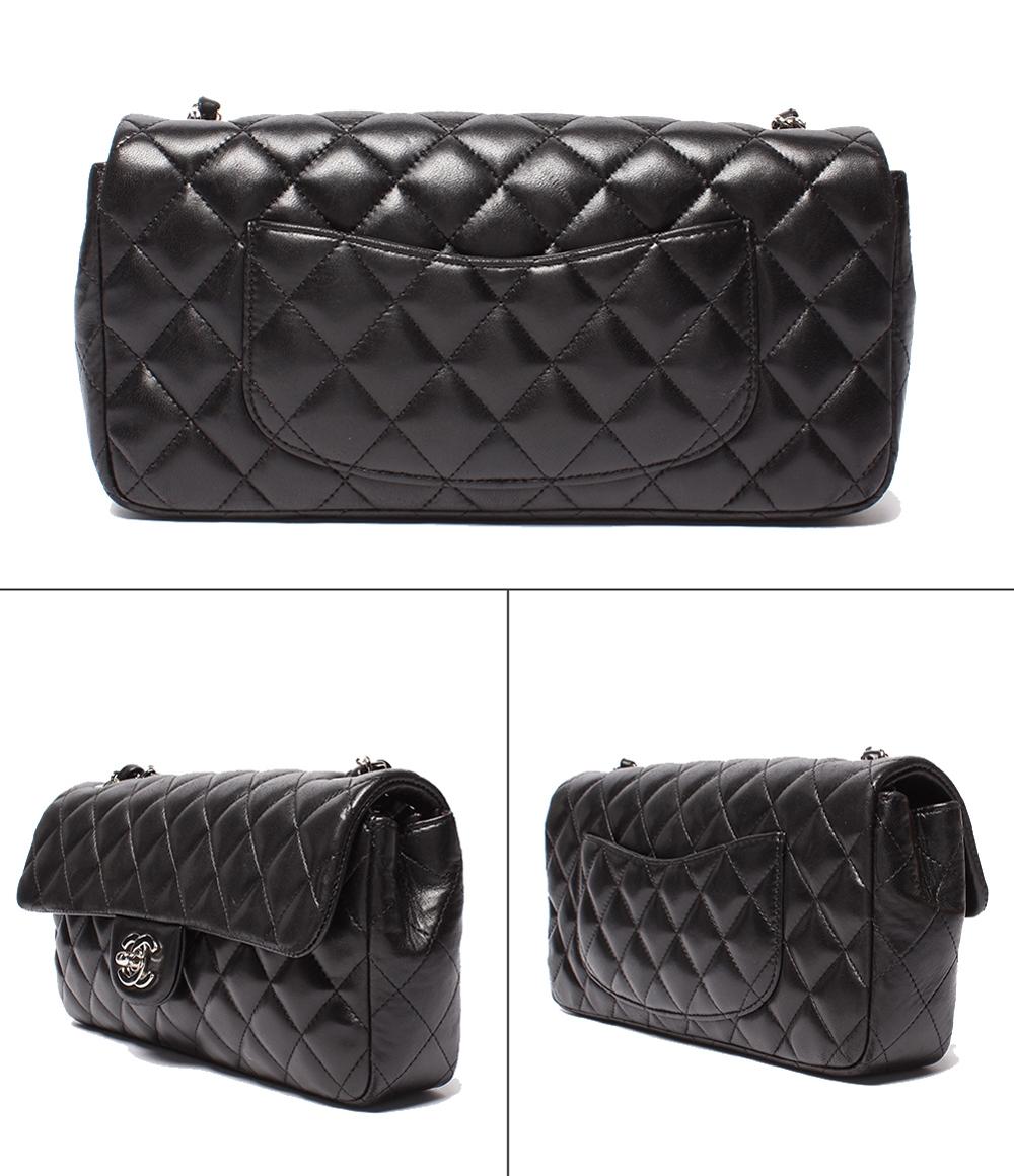 シャネル チェーンショルダーバッグ シングルフラップ シングルチェーン シルバー金具 ラムスキン マトラッセ A35731 レディース CHANEL