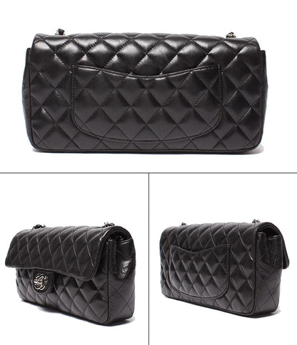 シャネル チェーンショルダーバッグ シングルフラップ シングルチェーン シルバー金具 ラムスキン マトラッセ A35731 レディース CHANEL