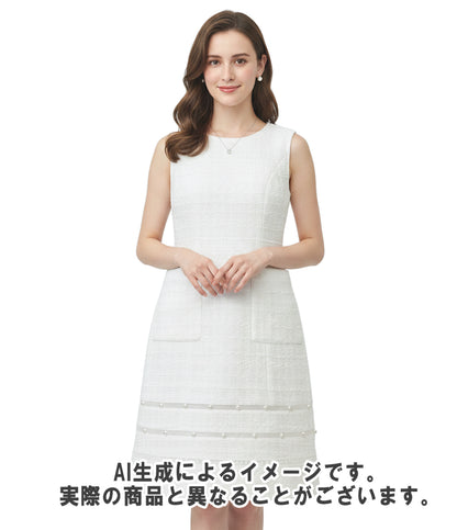 Rene ノースリーブワンピース レース 裾パール タグ付き 6016600 レディース SIZE 34 (S) ルネ