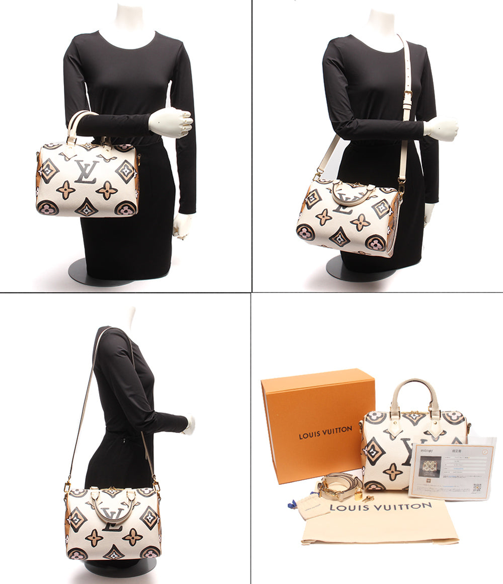 美品 LOUIS VUITTON 2WAYハンドバッグ ショルダーバッグ 肩掛け 斜め掛け ワイルド アット ハート スピーディ バンドリエール25 モノグラム M45828