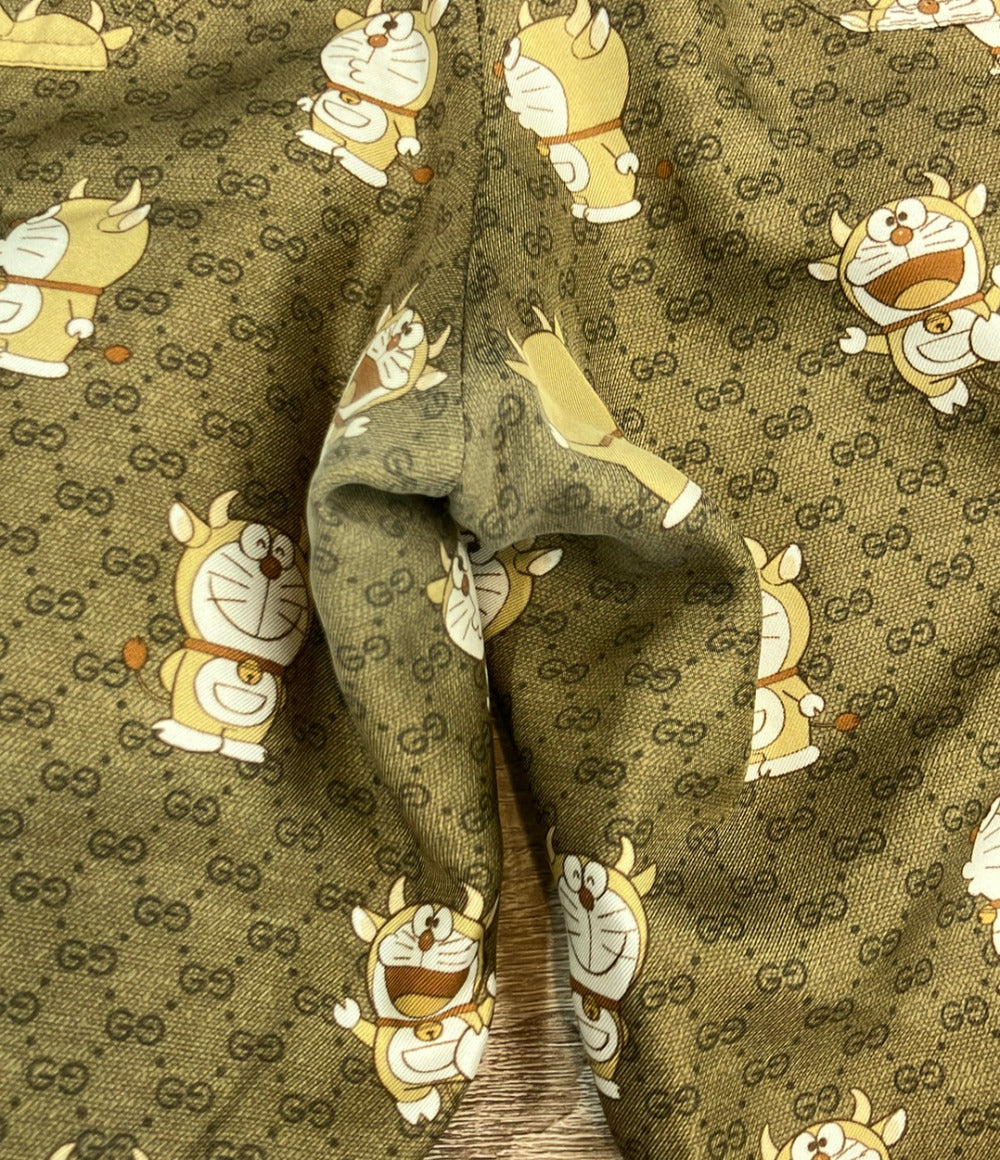 GUCCI シルク100%ハーフパンツ GG総柄 ドラえもん 649062 メンズ SIZE 46 (M) グッチ