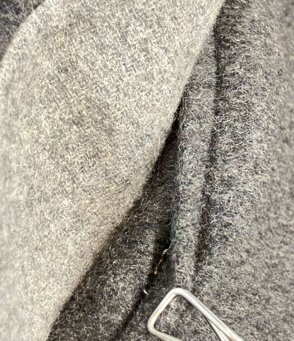 LACOSTE ロングコート ダブルニット ウール チャコールグレー レディース SIZE 40 (XL) ラコステ