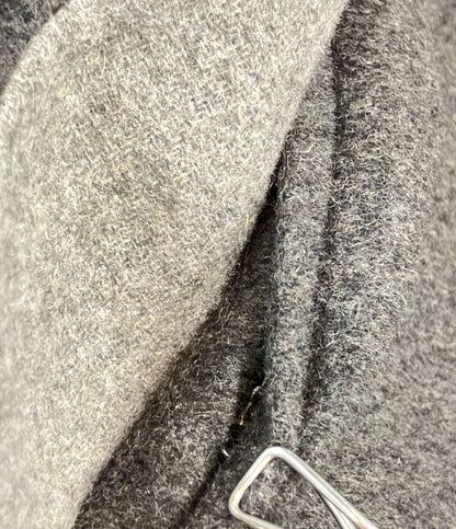 LACOSTE ロングコート ダブルニット ウール チャコールグレー レディース SIZE 40 (XL) ラコステ
