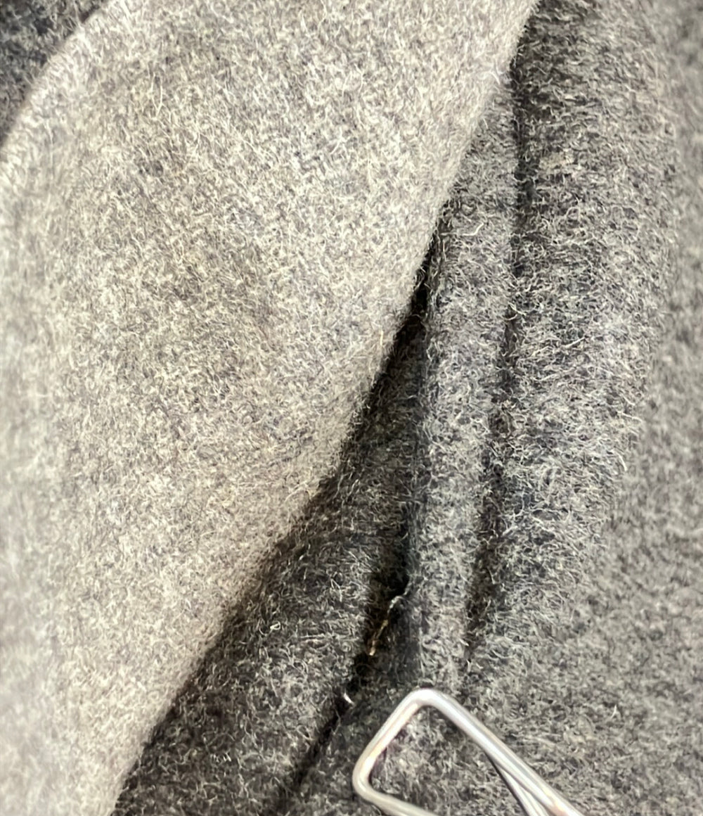 LACOSTE ロングコート ダブルニット ウール チャコールグレー レディース SIZE 40 (XL) ラコステ